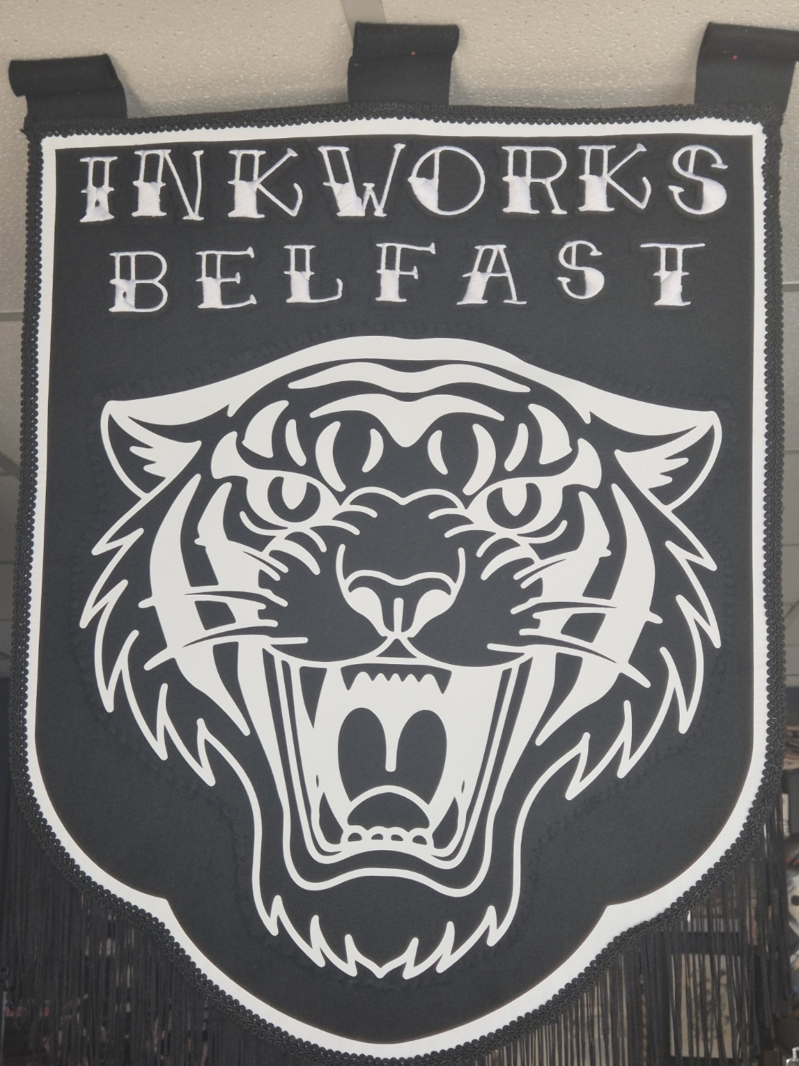 Ink Works Belfast tiger banner